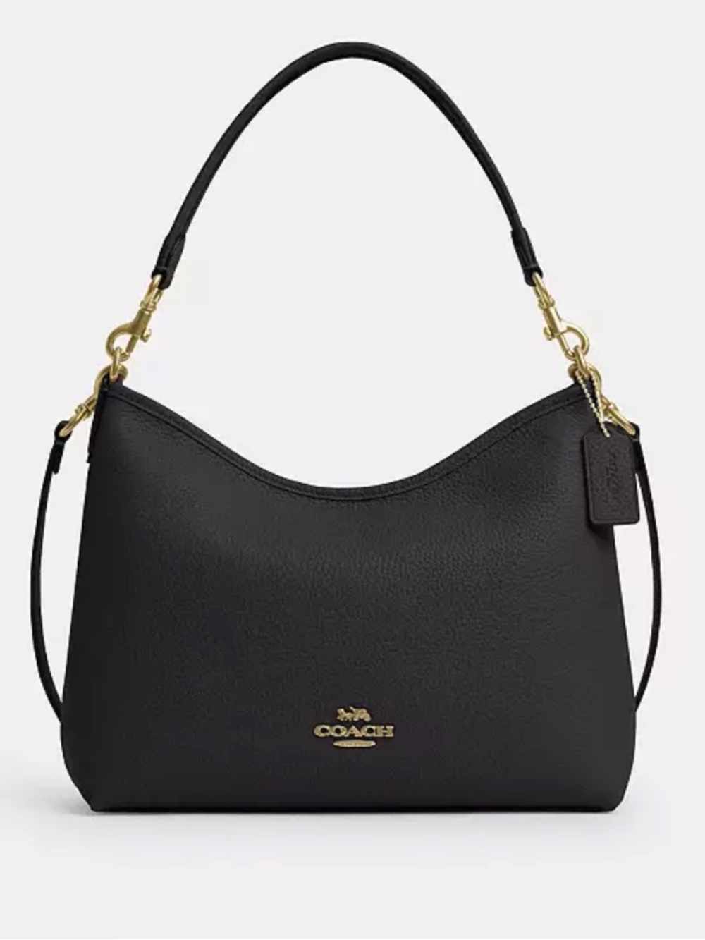 Coach Laurel Shoulder Bag - Black with Gold